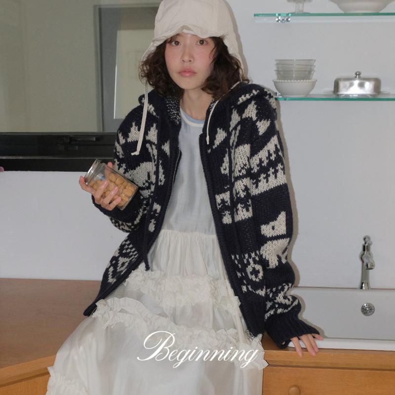 프롬비기닝 [단독][MADE]래빗 노르딕 후드집업 가디건 (2color) (노르딕 노르딕집업 노르딕니트 집업니트 후드니트 후드니트집업 니트집업 후드집업 노르딕가디건 노르딕니트집업)