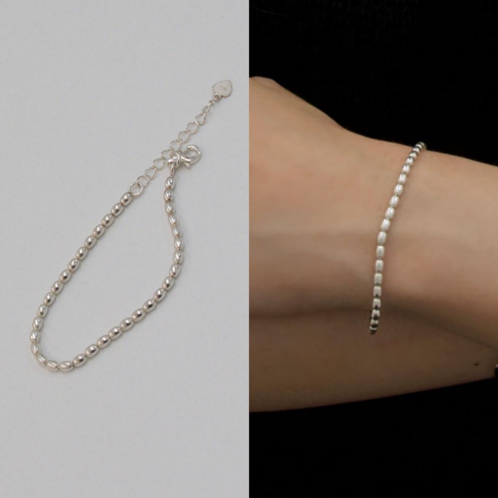 silver925 타원 실버 볼 팔찌