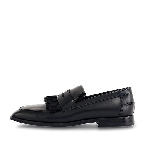 [MA JOURNEE X NEGATIVETHREE] Square toe ruffle Loafer_Black