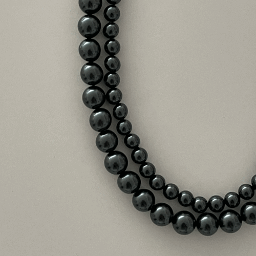 925 실버 / 챠밍 블랙 펄 흑진주 목걸이 (2size)