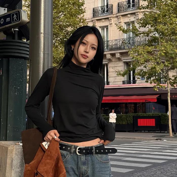 [소희Pick]히트터치 터틀넥 반폴라 모크넥 티셔츠