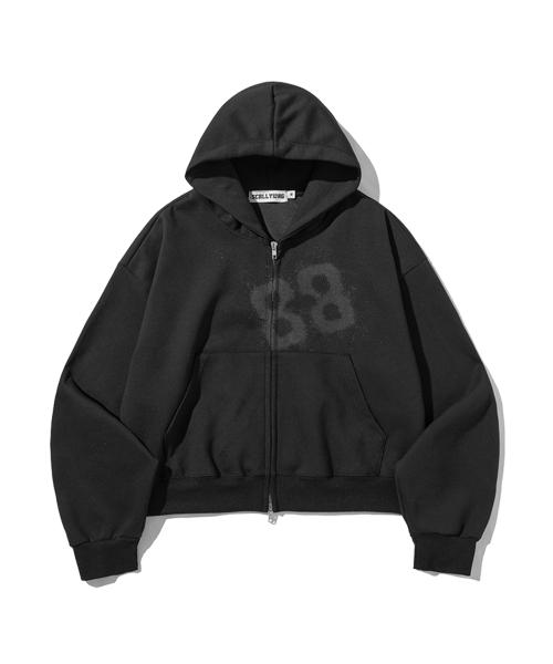 88 크롭 후드 집업[블랙]