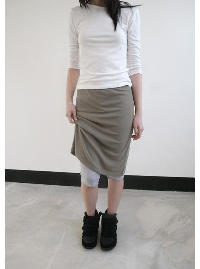 실루엣 미디 스커트 (3c)