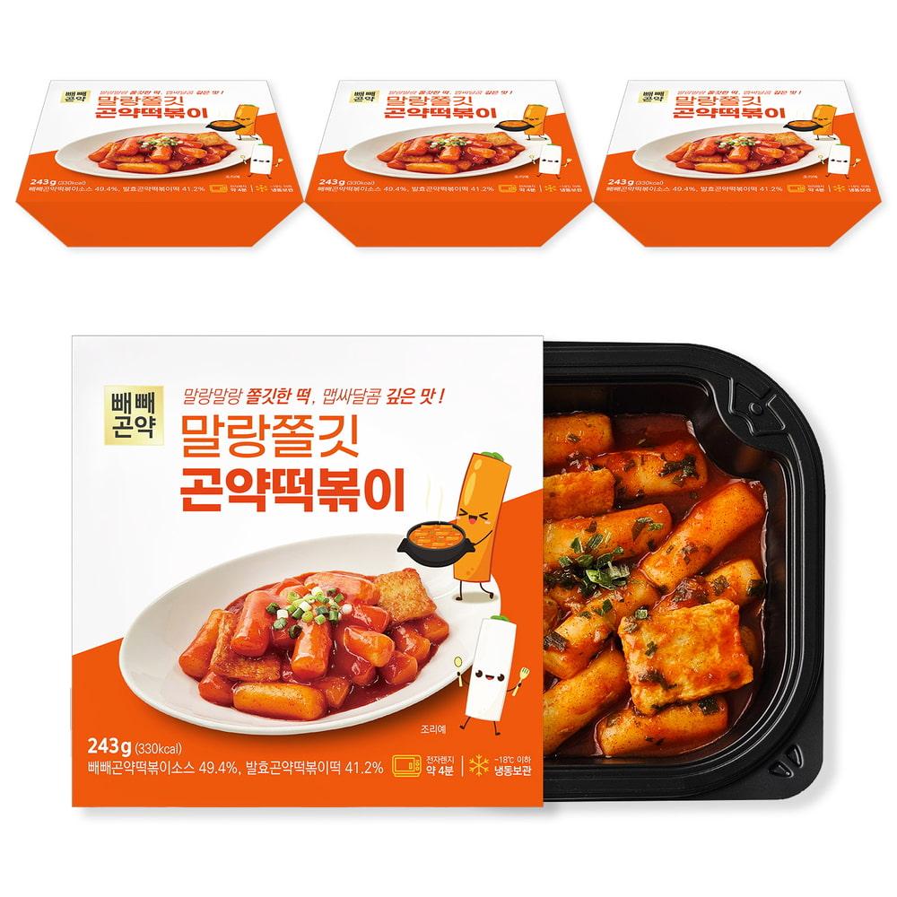 [저칼로리] 빼빼곤약 말랑쫄깃 곤약떡볶이 243g x 4개