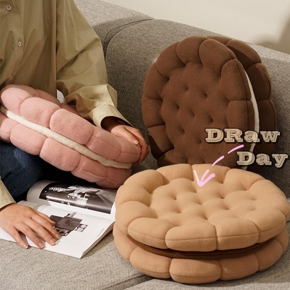 드로우데이 샌드 비스킷 방석 귀여운 원형 높은 식탁의자 두툼한 두꺼운 인테리어 쿠션 방석