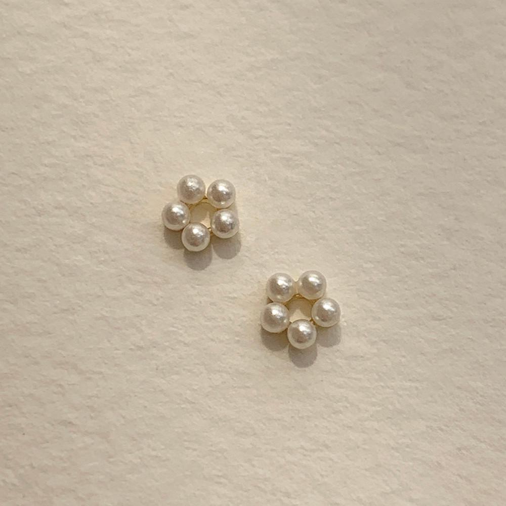 14k 플로라 진주 꽃 귀걸이 피어싱 - 2type / 이너컨츠 귓바퀴 골드