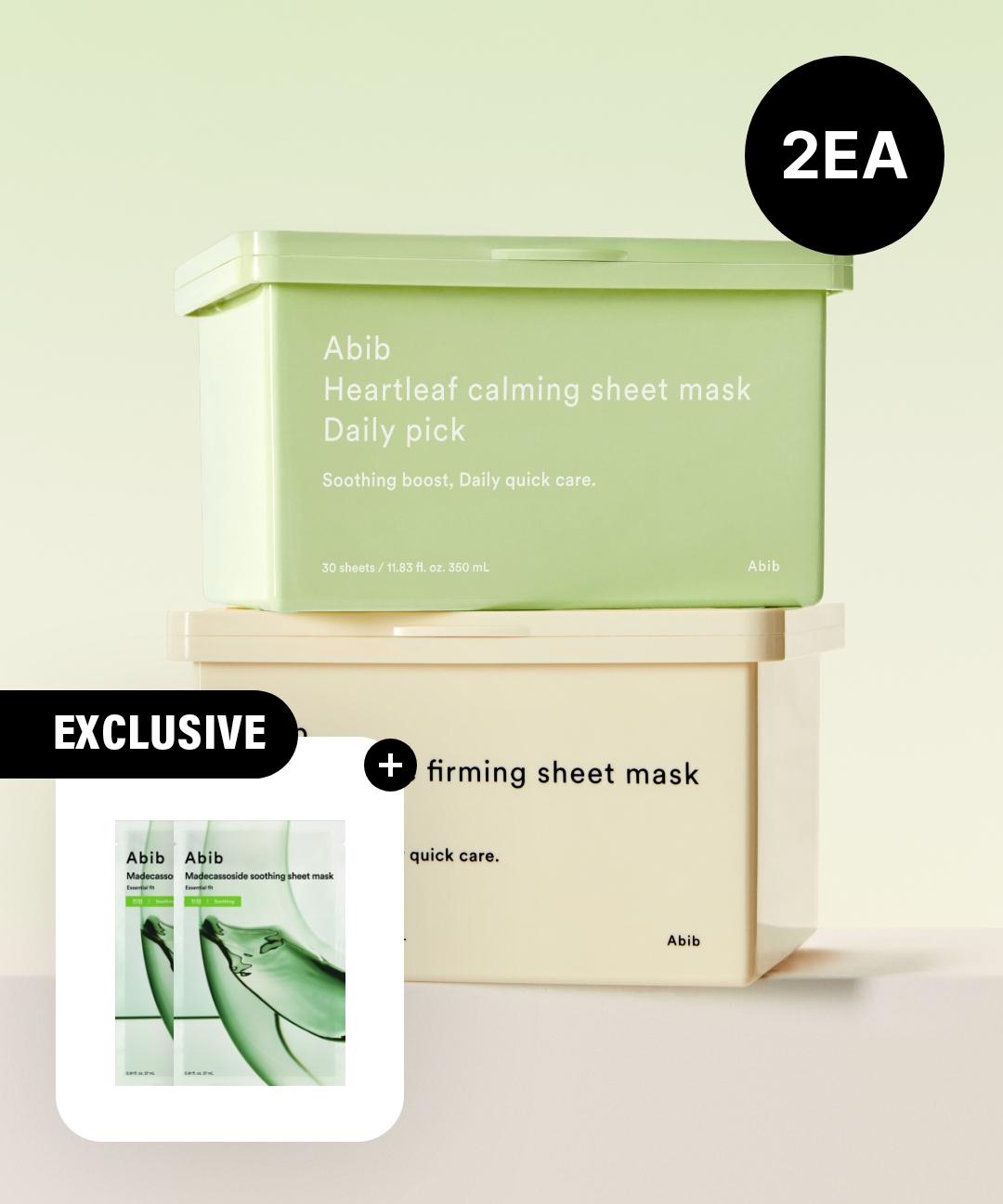 아비브 [선런칭/2개세트] 아비브 뽑아쓰는 시트 마스크 데일리 픽 듀오 세트 (+진정 에센셜핏 2매)