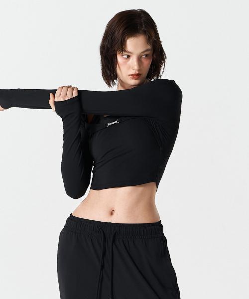우먼스 서플 레이어드 롱 슬리브 (Black)