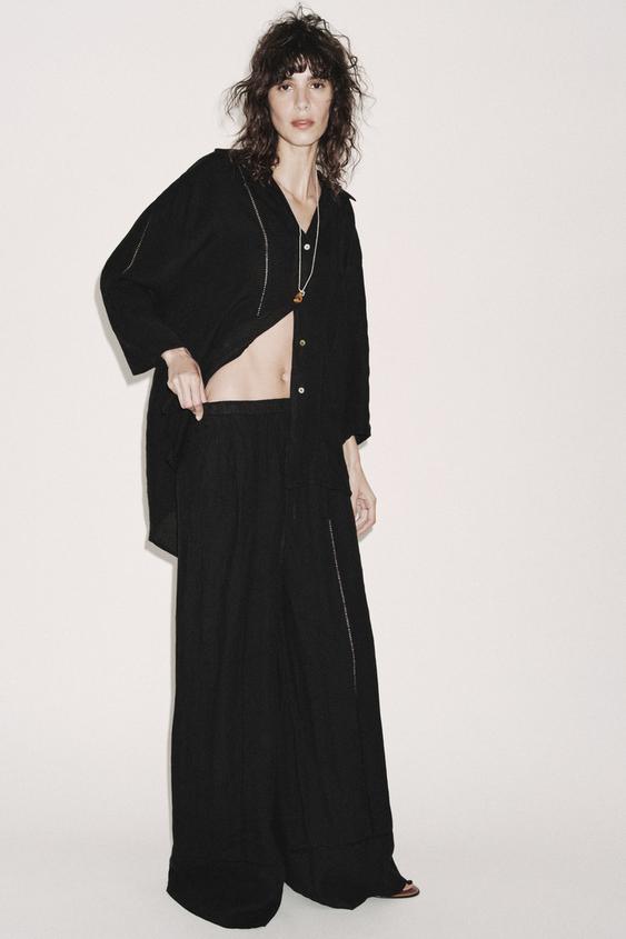 PANTALON LARGE 100 % LIN COLLECTION ZW