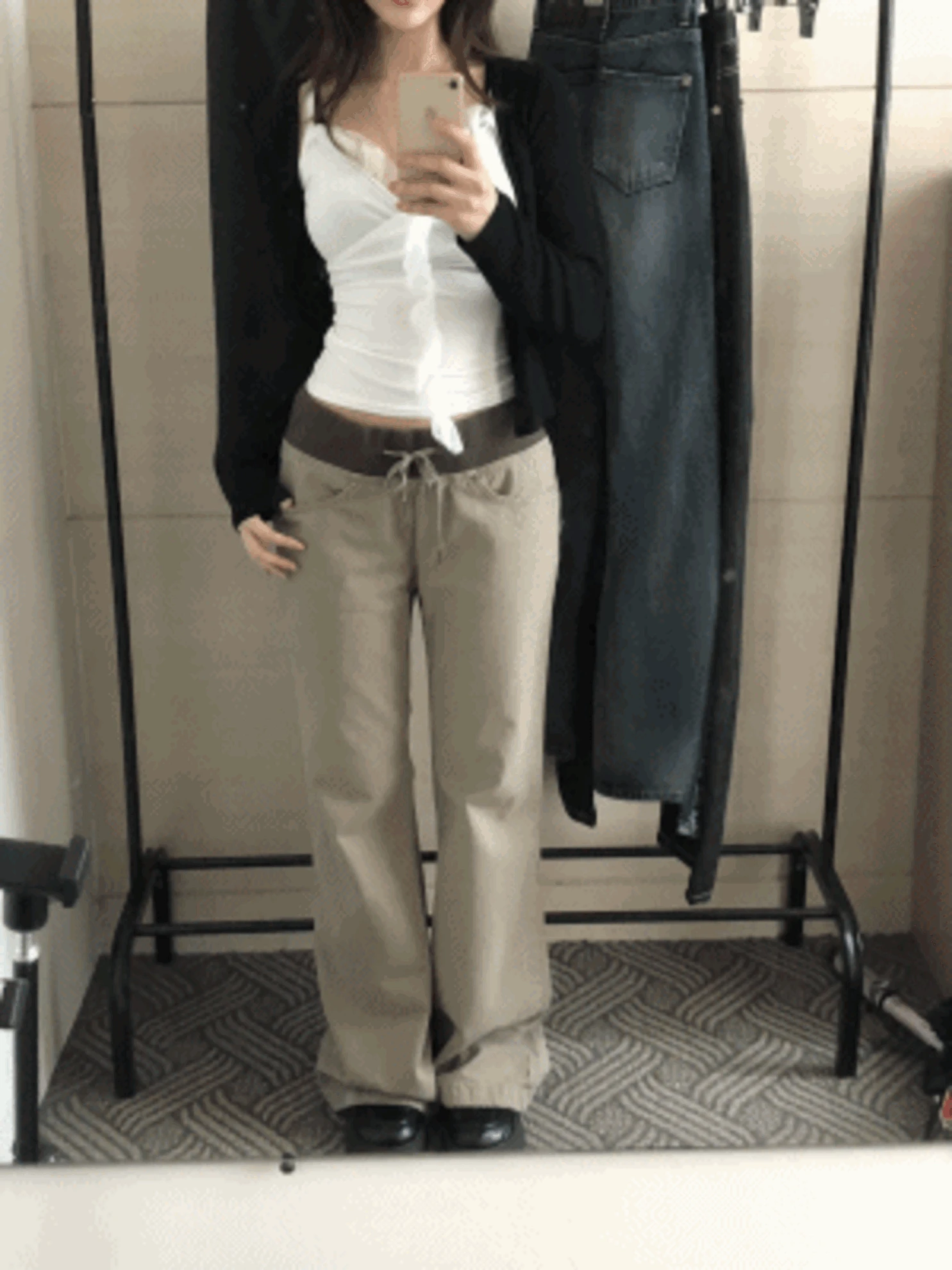 [-3kg🤎/미친핏] 카키 슬림 부츠컷 팬츠 세미부츠컷 허얇골넓핏 OOT 면바지 배색팬츠 (S~L)