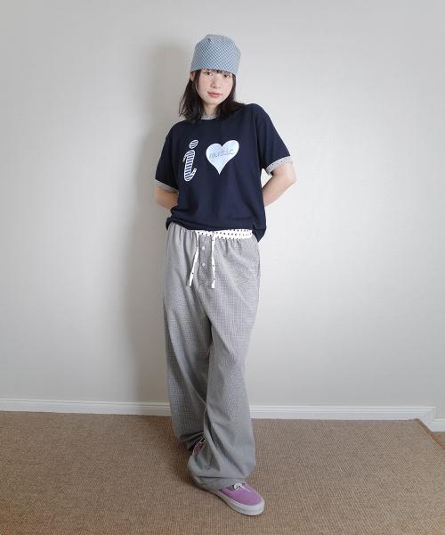 W CHECK LOUNGE PANTS BLACK(CV2FMFPA59A)