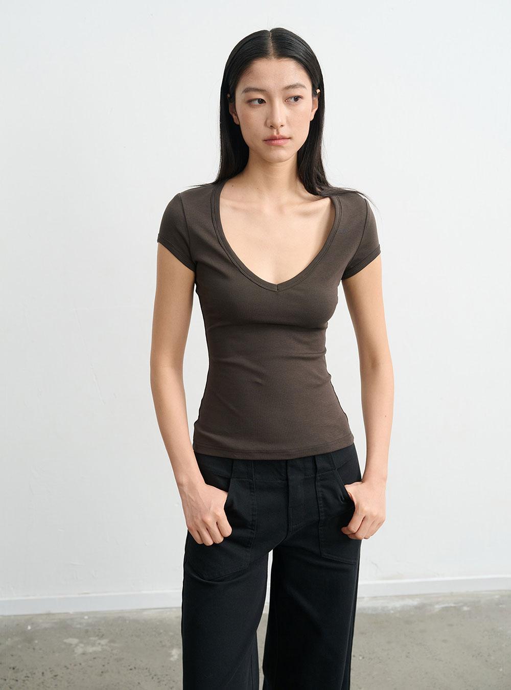 Slim Fit V-Neck T-Shirt (3color)