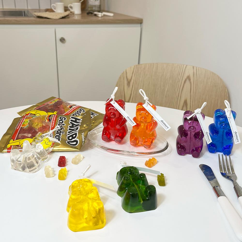 [감성선물] "말랑말랑" 1+1 디뮤어 젤리 곰 베어 캔들(선물포장) 불멍 인테리어 소품