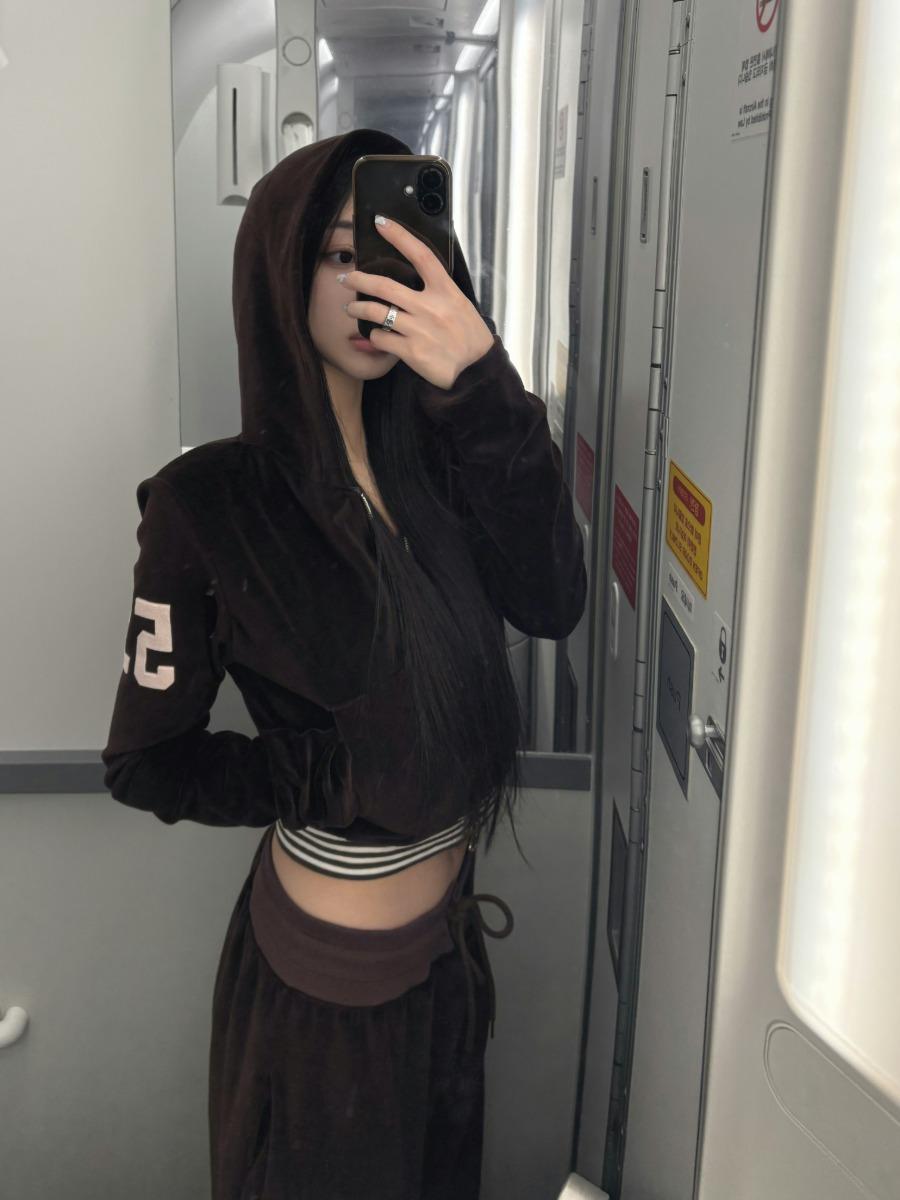 star velvet training hood zip-up