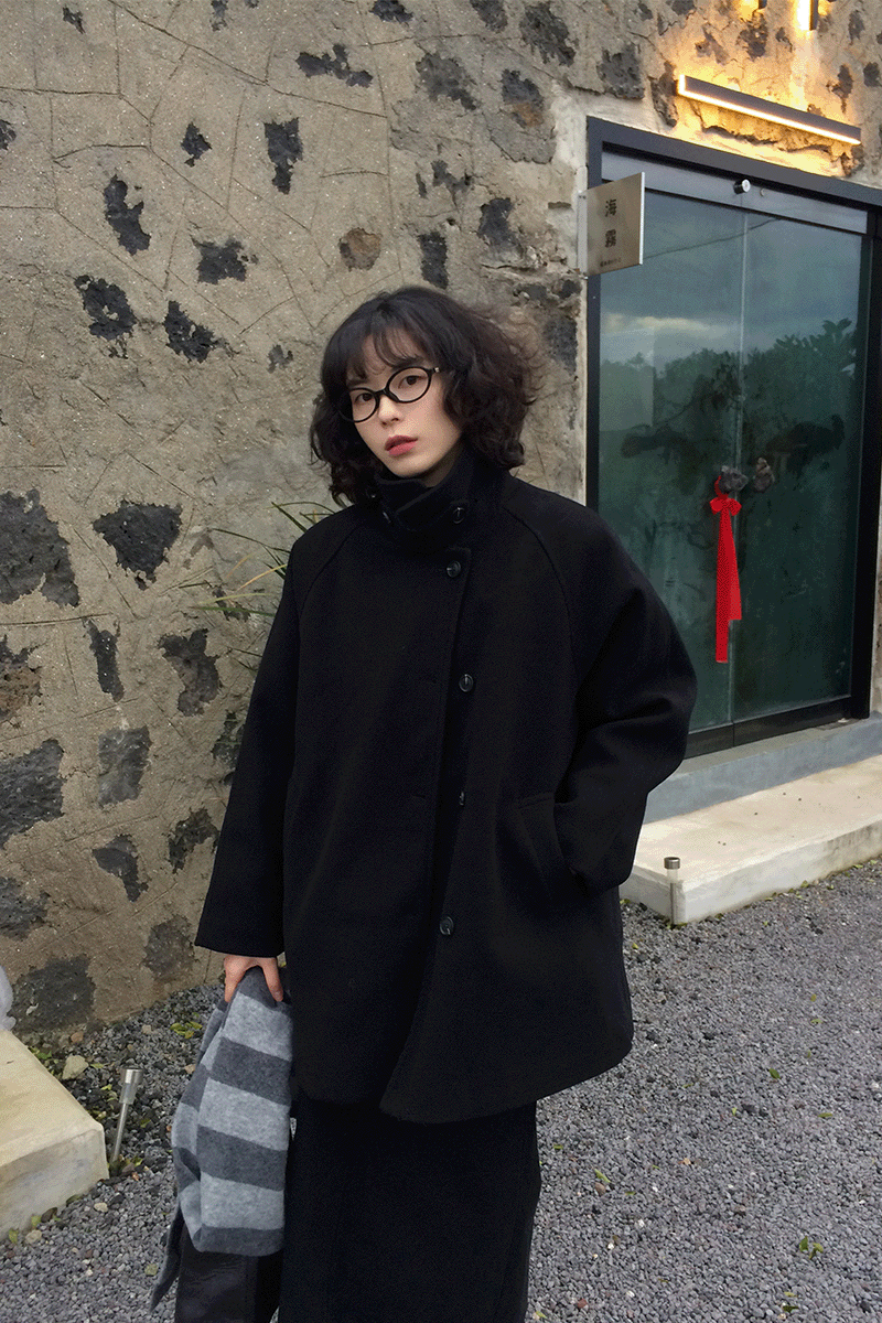 (2온스 누빔안감)리고 하이넥 하프 코트