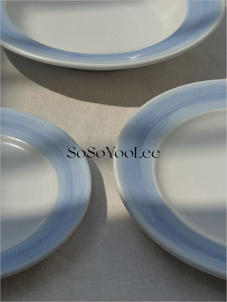 Summer Blue Plate (3 size) /카네수즈 디저트 카페 앞접시