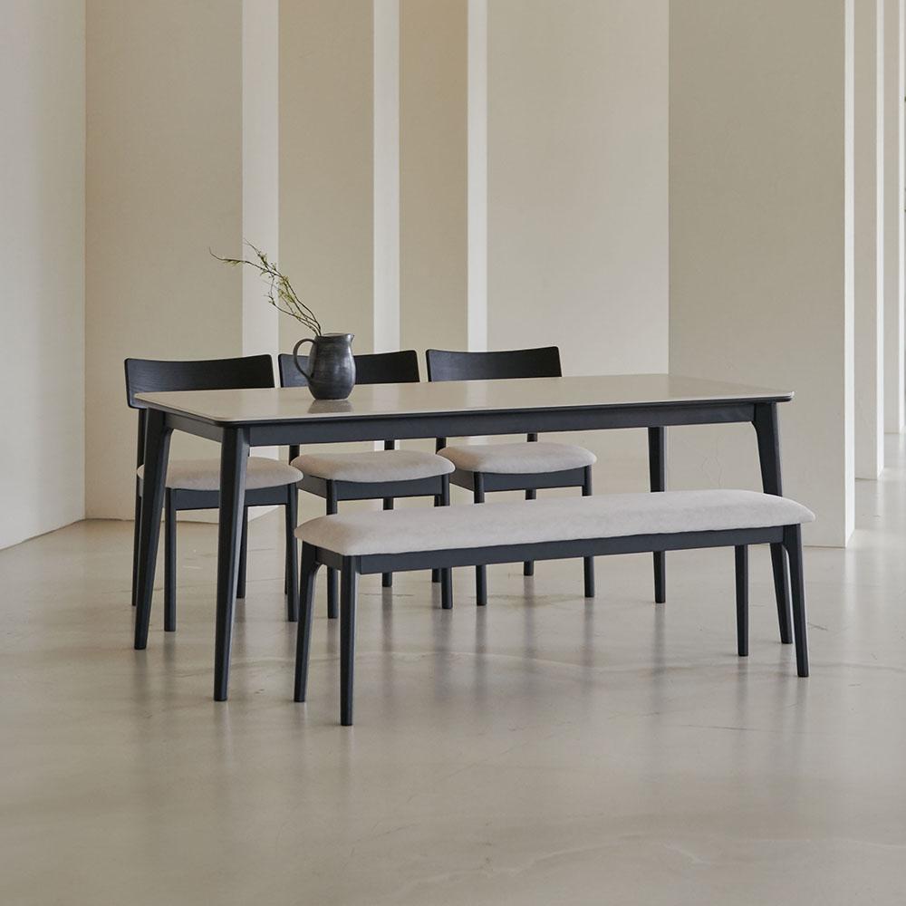 안드레아 블랙 원목 세라믹 테이블