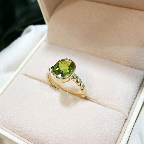 [페리R004] 베즐셋 천연 페리도트반지 (14K/18K)