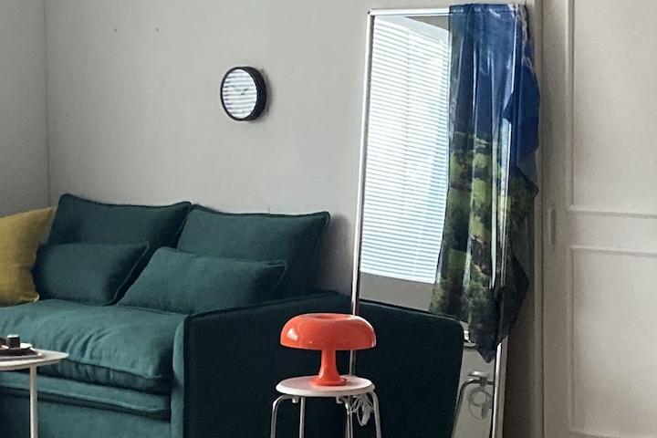 [5%쿠폰](S/L)벌룬스틸프레임 미드센추리모던 전신거울 집들이선물