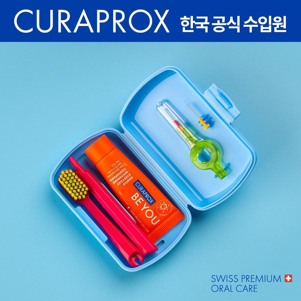 큐라프록스 트래블세트 (CS5460칫솔+비유치약+치간칫솔) 여행용 휴대용칫솔, 블루, 1개입, 1개