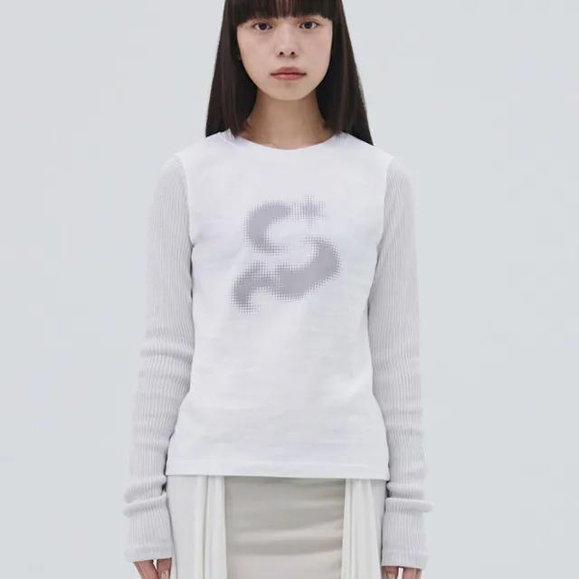 TS METAL KNIT LS (WHITE)