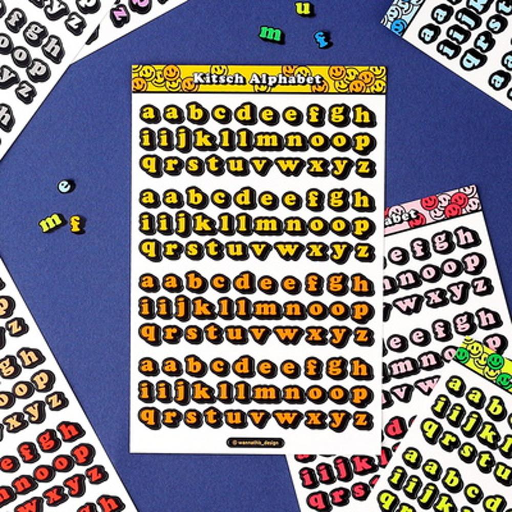 키치 알파벳 소문자 하이틴 폴꾸 폴라로이드 레트로 영어 포카 포토카드 꾸미기 스티커