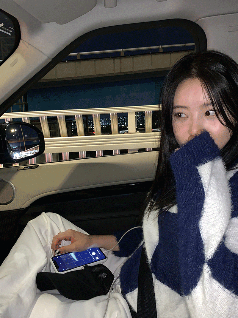 (단독주문필수)모헤어 체스 니트 (2 color)