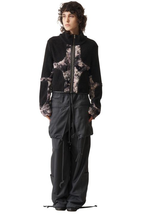 Knit & Fur Quad Jacket,  Blackout