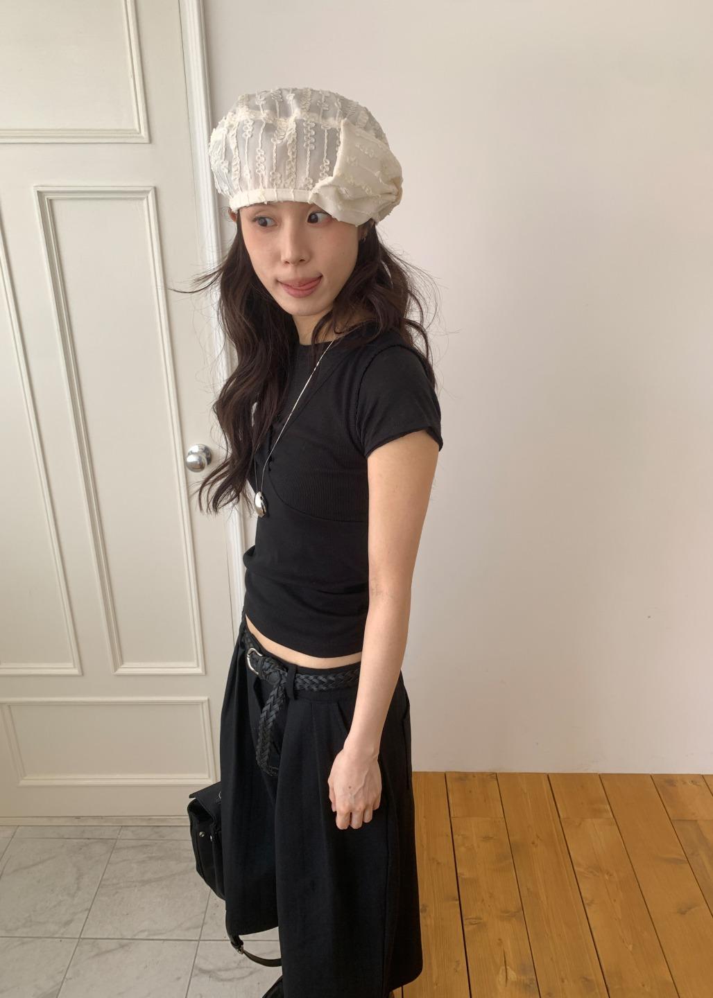 RIBBON JACQUARD BERET