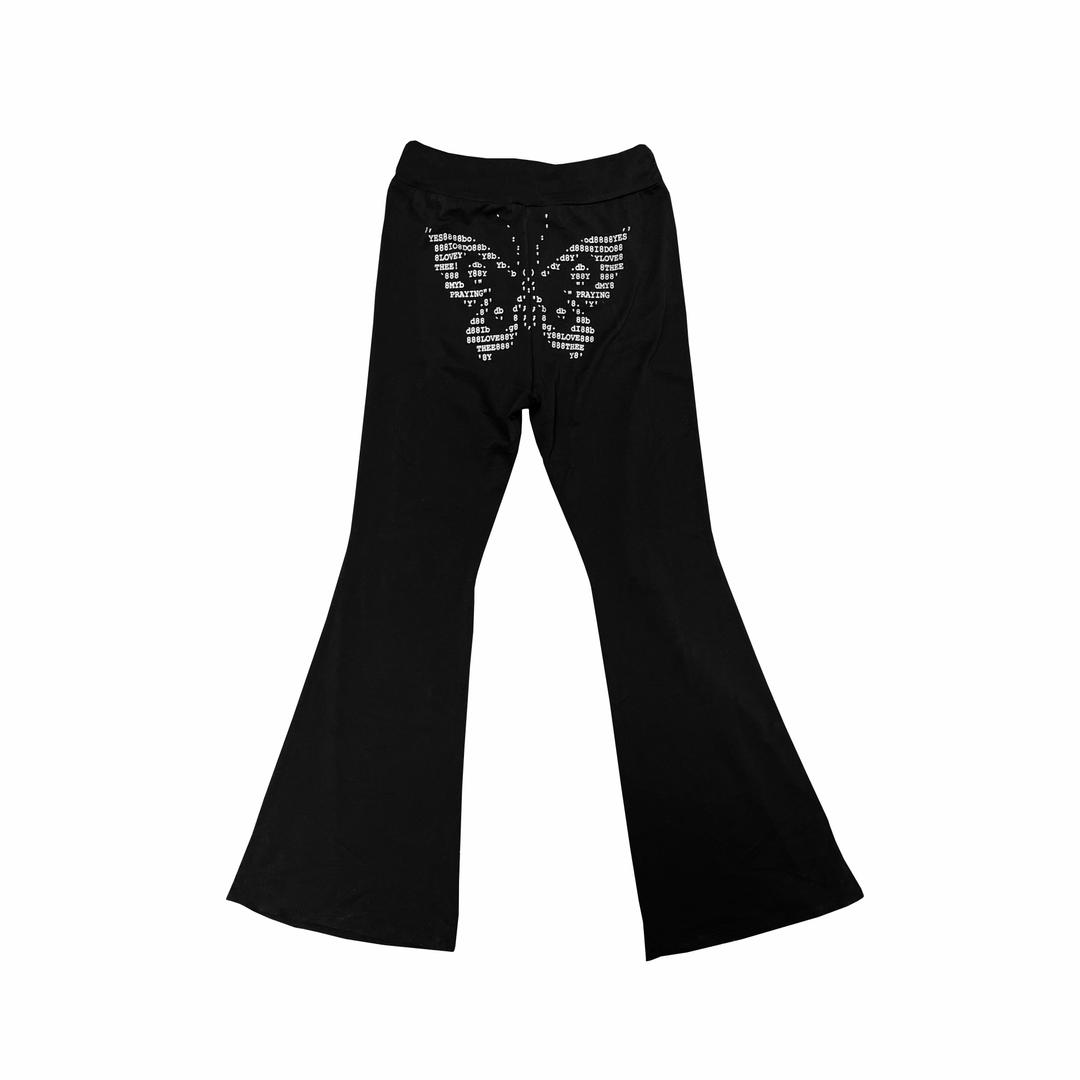 Butterfly Flared Glitter Pants - XS