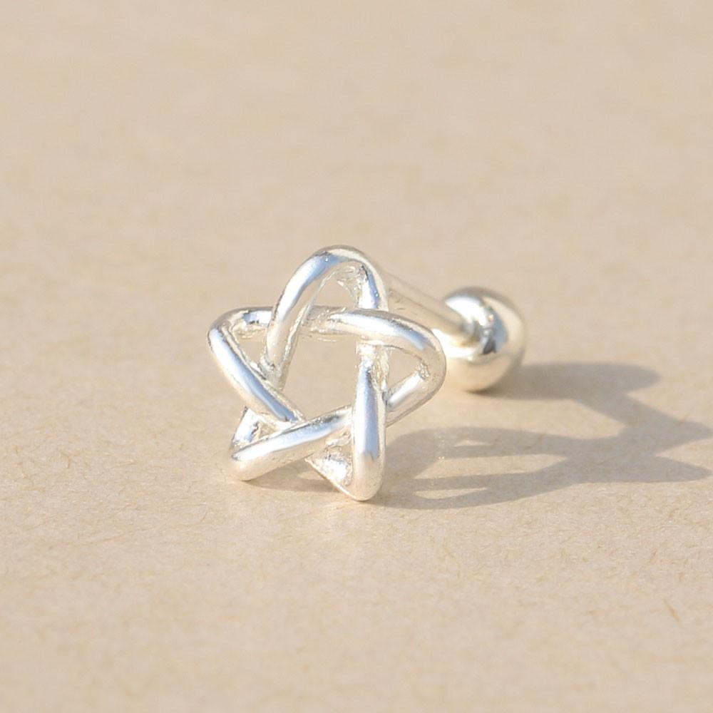 925실버 카나 매듭 별 피어싱