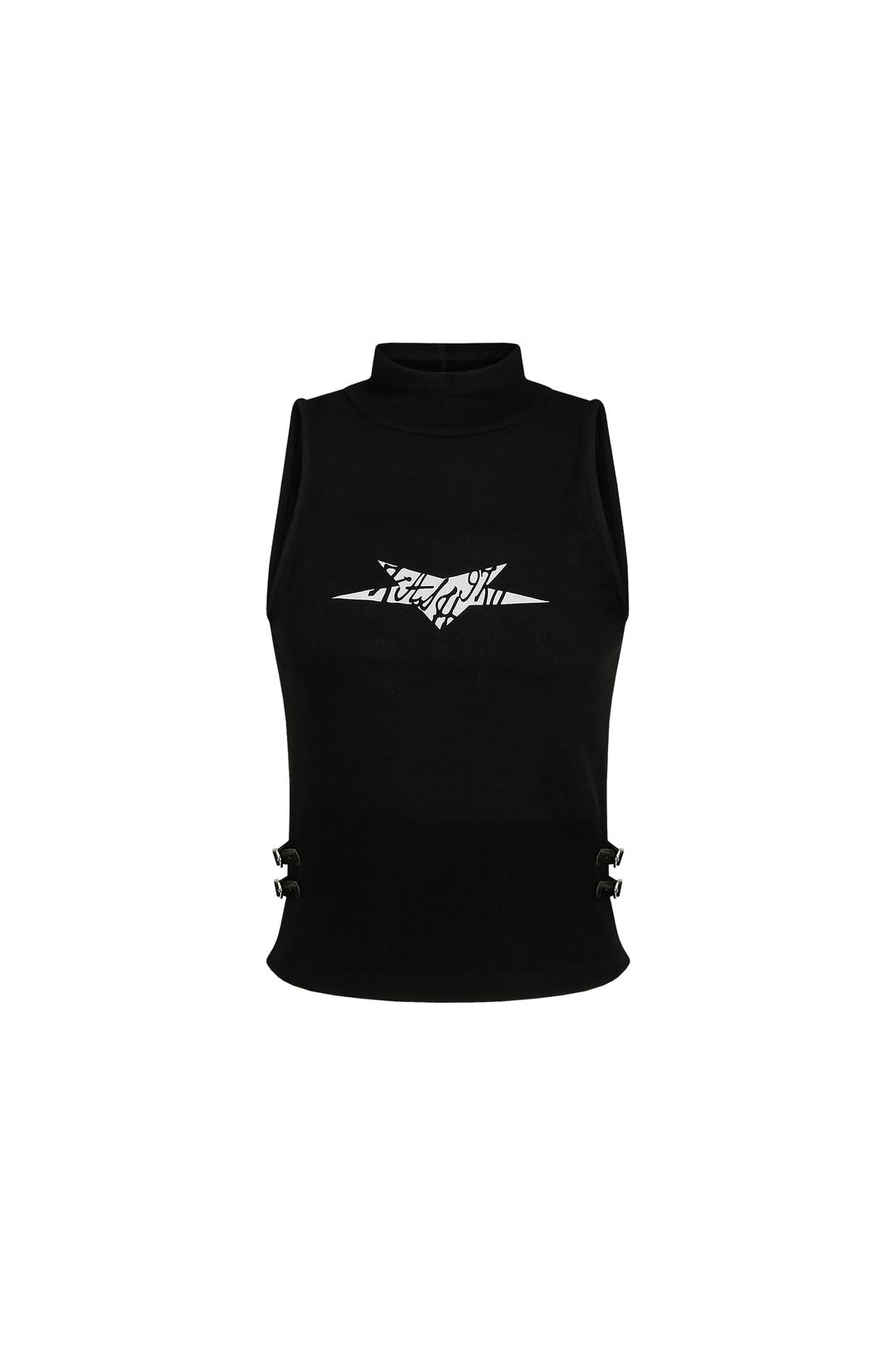 Star High Neck Sleeveless BLACK