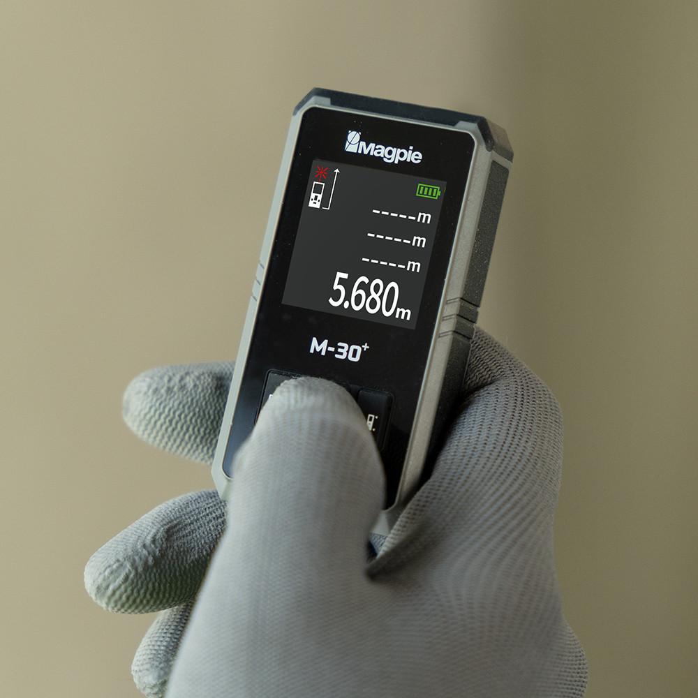 [국산] M-30+ 맥파이 방진방수 초소형 레이저 줄자 거리측정기  레이저자