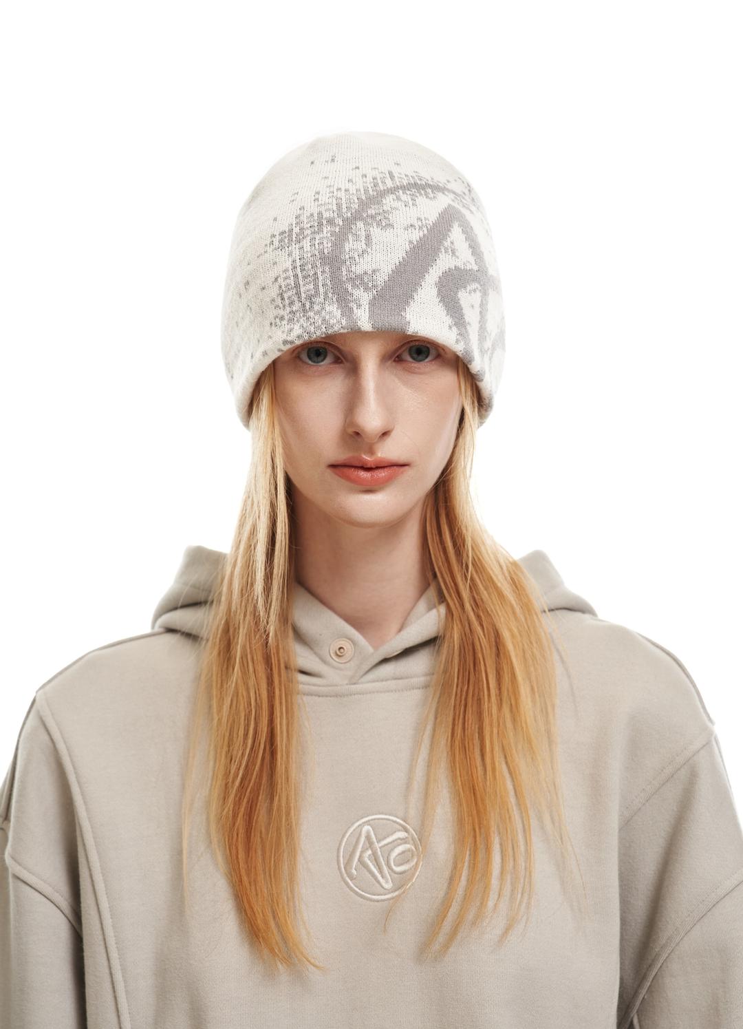 SYMBOL LOGO BEANIE IVORY