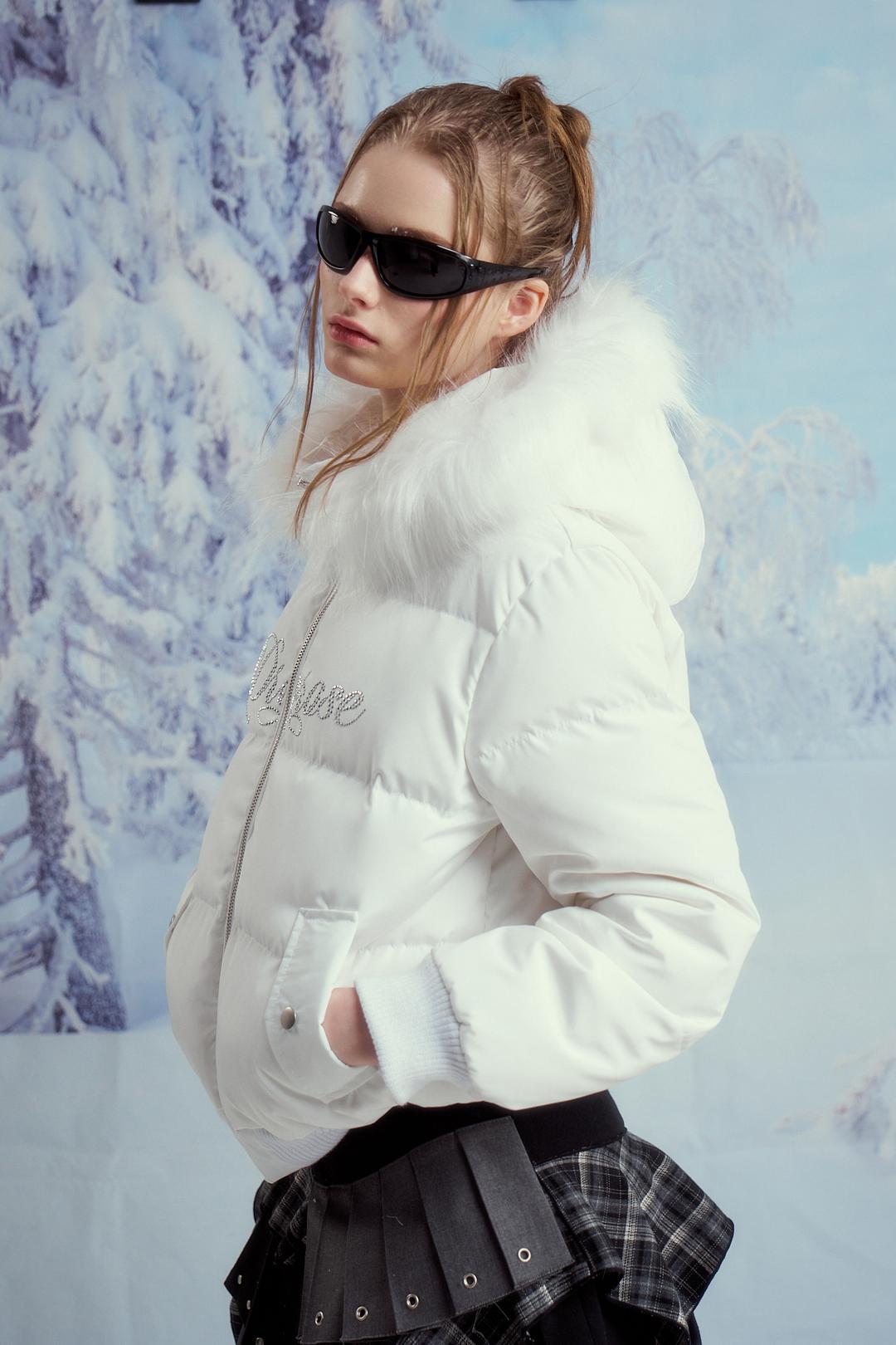 CANDY TRIMMED DUCK DOWN JK (WHITE)