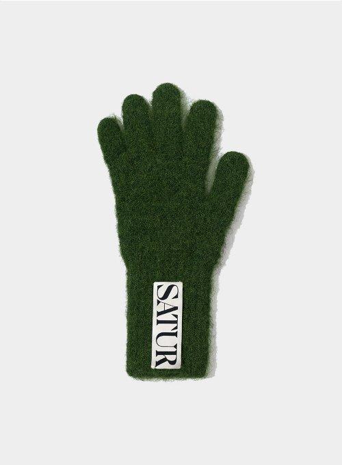 리사이클 핑거 홀 글러브 레트로 그린