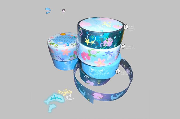 [더푸리빌리지] 글리터 마스킹테이프 ver.10 3종