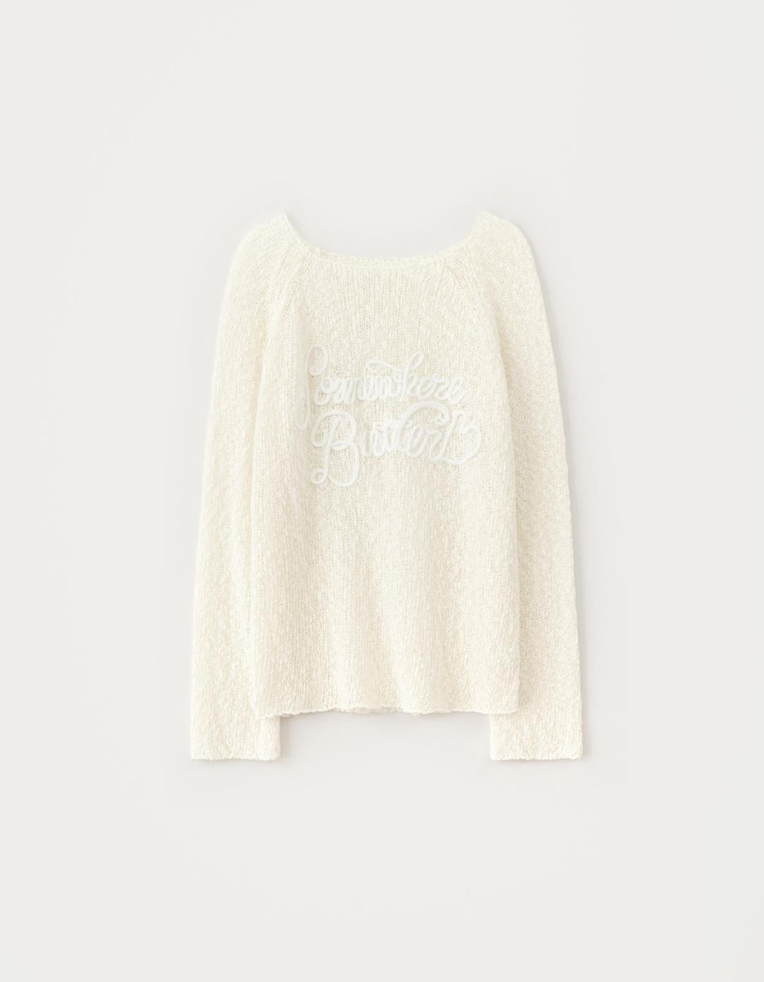 4.17 출고 SS New Letter Long Sleeve Knit - Ivory
