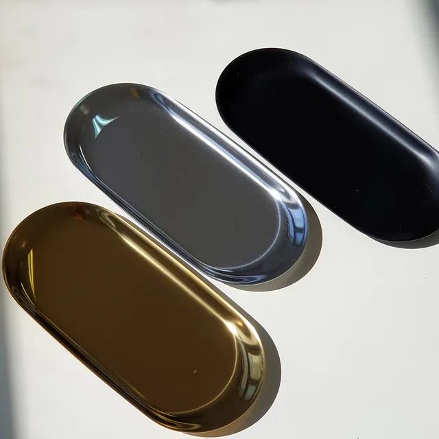 메탈 트레이 / 인센스 홀더 골드 실버 블랙 무광 캔들 향초 받침 받침대 스텐 쟁반