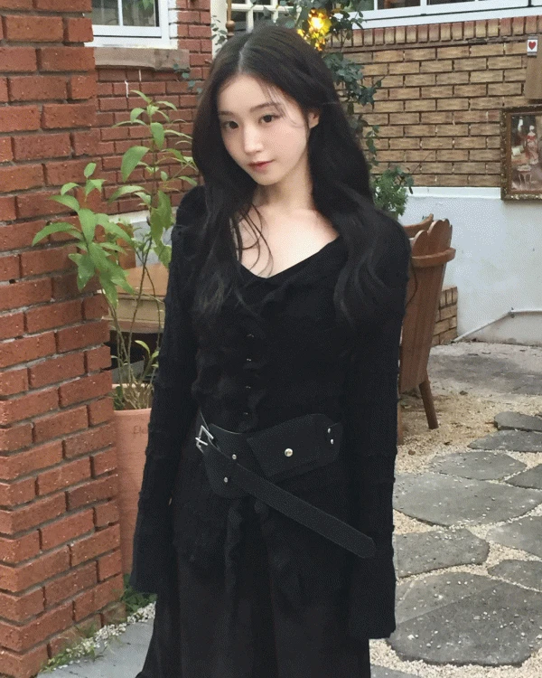 [데이빈made🧶] 세인 러플 물결 울 니팅 cd