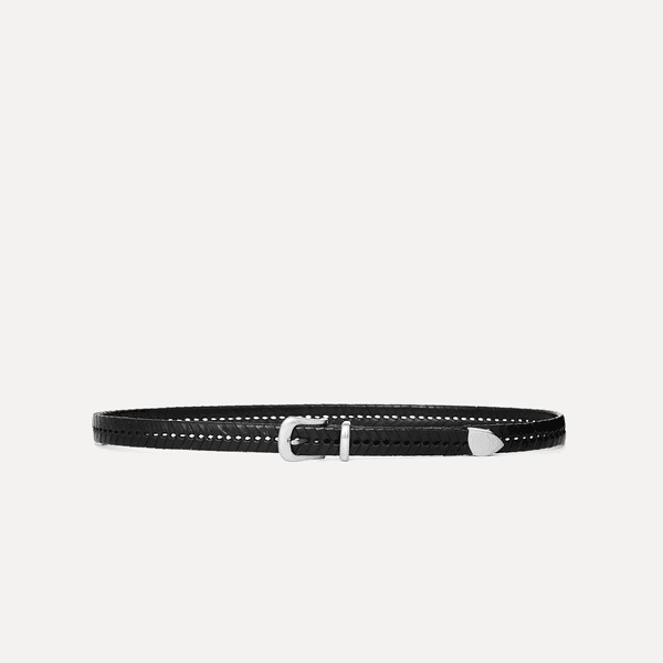 Rhett hand-laced western belt black