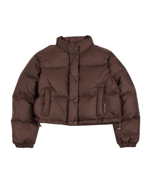 크롭 덕다운 패딩 점퍼(브라운)_SXF4JP52BN