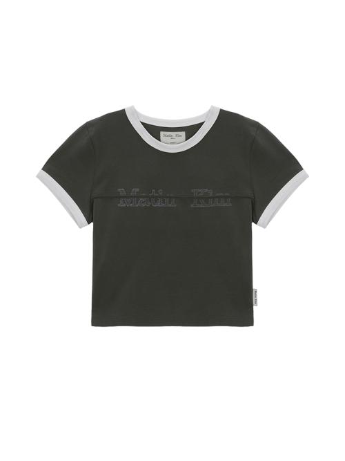 마뗑킴(MATIN KIM)  CUTTED LOGO RINGER CROP TOP IN CHARCOAL - 사이즈 & 후기 | 무신사