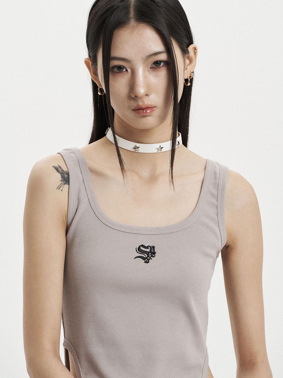 STAR STUDDED CHOKER / WHITE