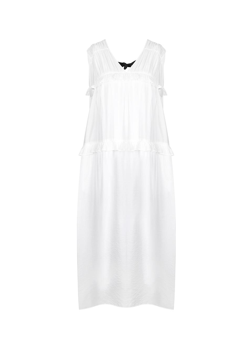 Ruffle  Ribbon Detail Maxi Dress (슬립 포함)
