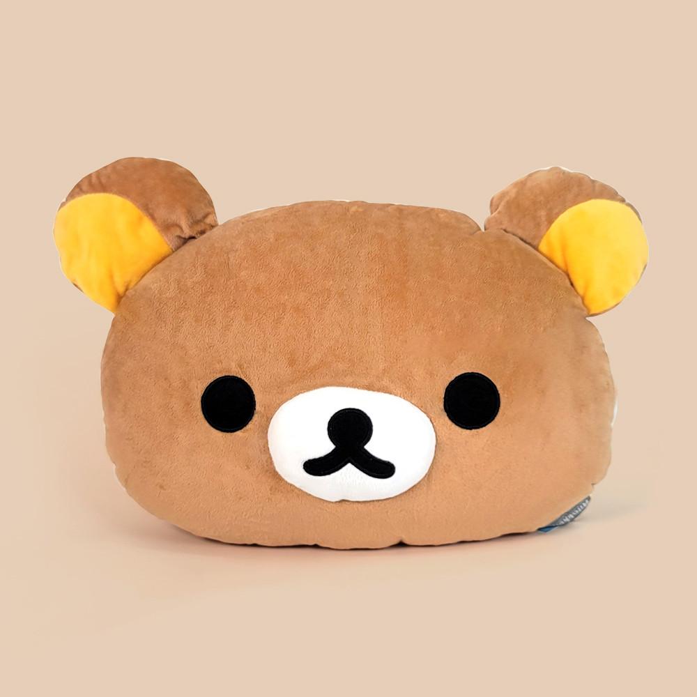 리락쿠마 얼굴 쿠션 12인치 캐릭터 등받이 쇼파 침대 인테리어 쿠션