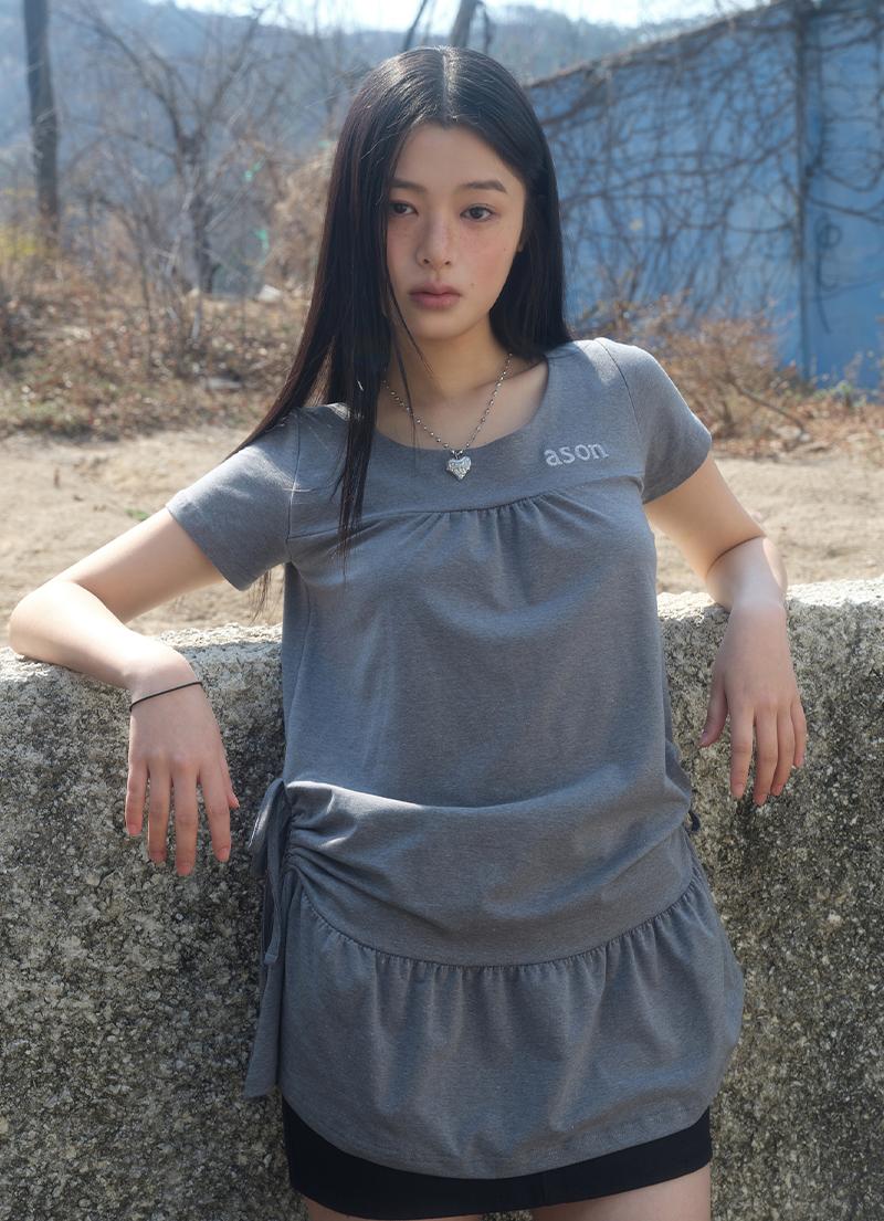 ETTII FRILL DRESS / GRAY