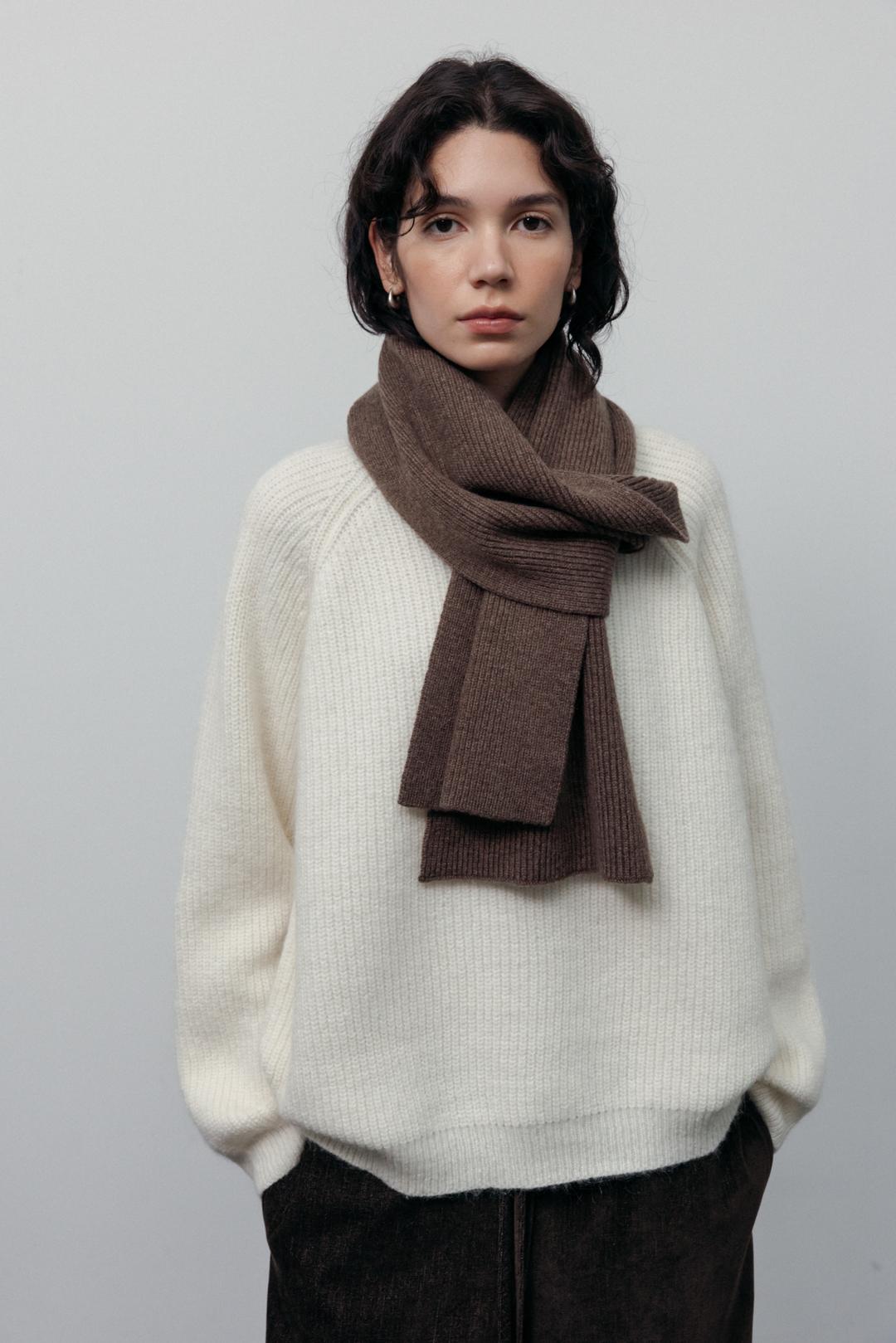 Mohair Round Knit Pullover (Ivory)