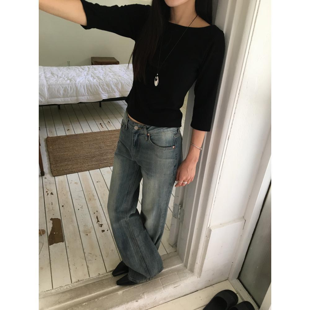 덴느 [주문폭주/핏보장] 워싱 부츠컷 데님 팬츠