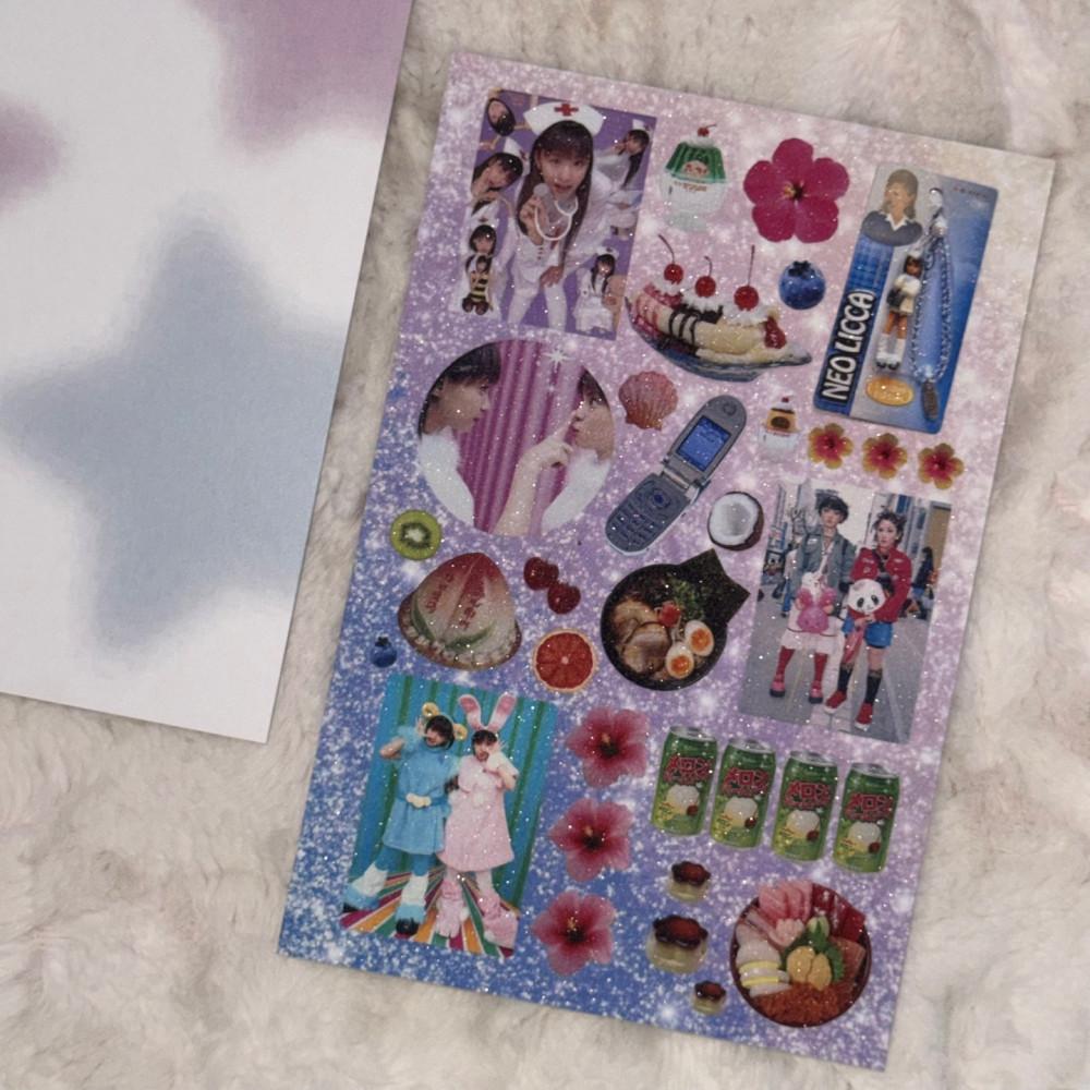 일본 갸루 ST 펄감 있는 씰스티커